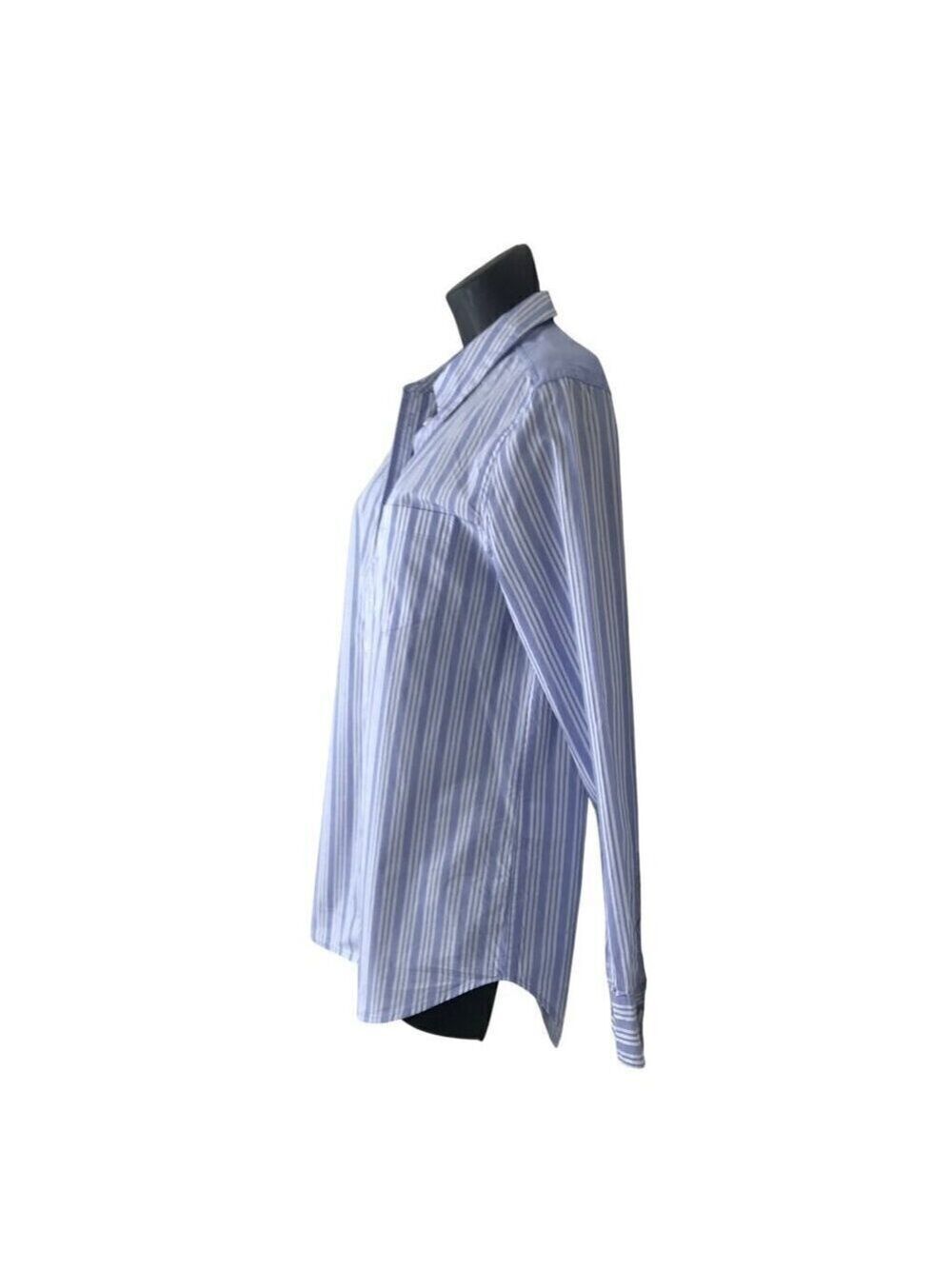 Equipment Femme 100% Cotton Blue & White Striped Button Down Shirt Size S